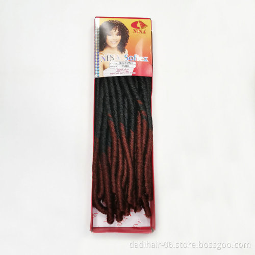 Ombre color 14" Orgao Cabelos Cacheado Dread Original Nina Softex Crochet Braids